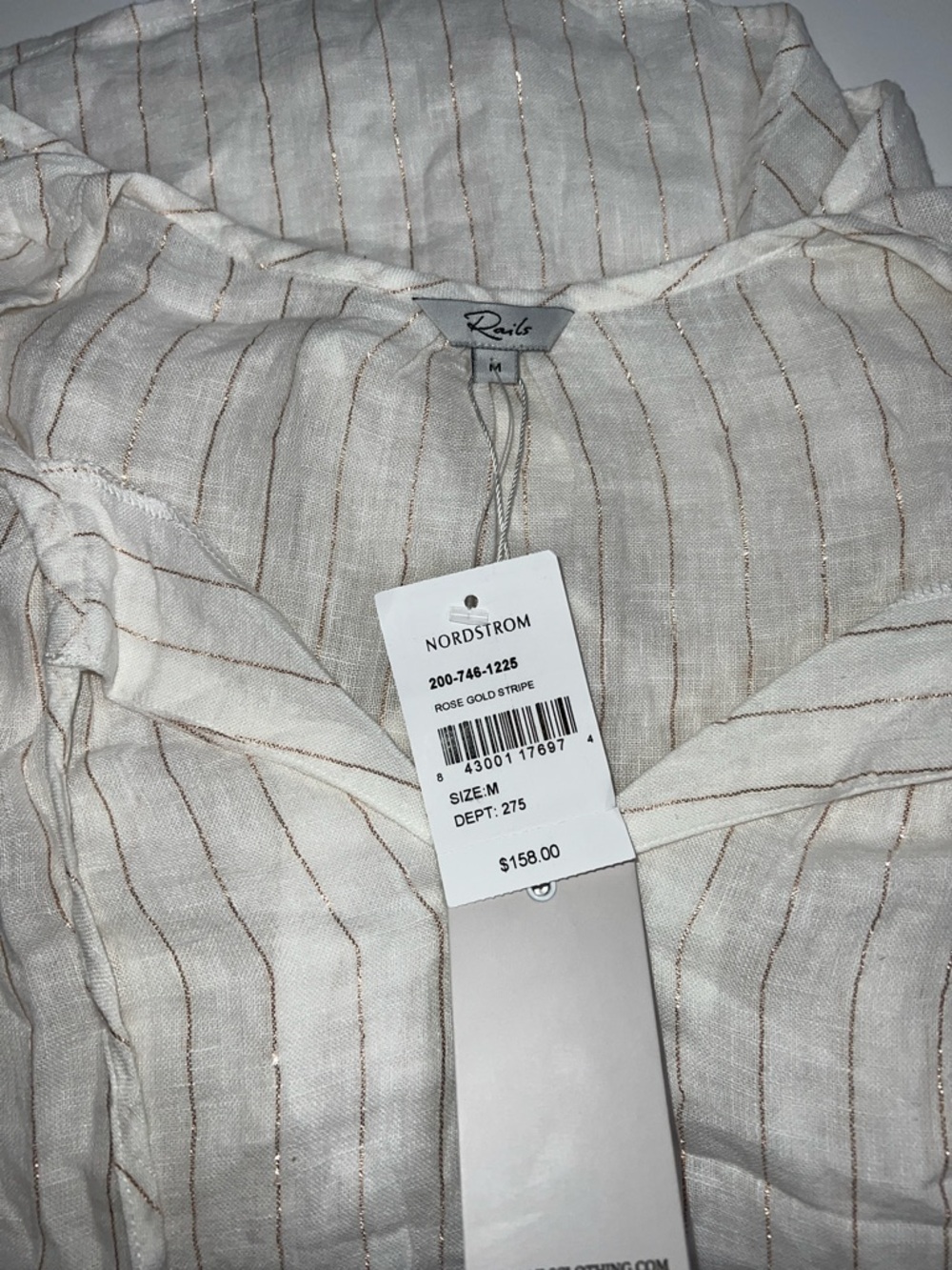 💖NWT RAILS FINN ROSE GOLD STRIPE TUNIC IN SIZE M - Picture 13 of 14